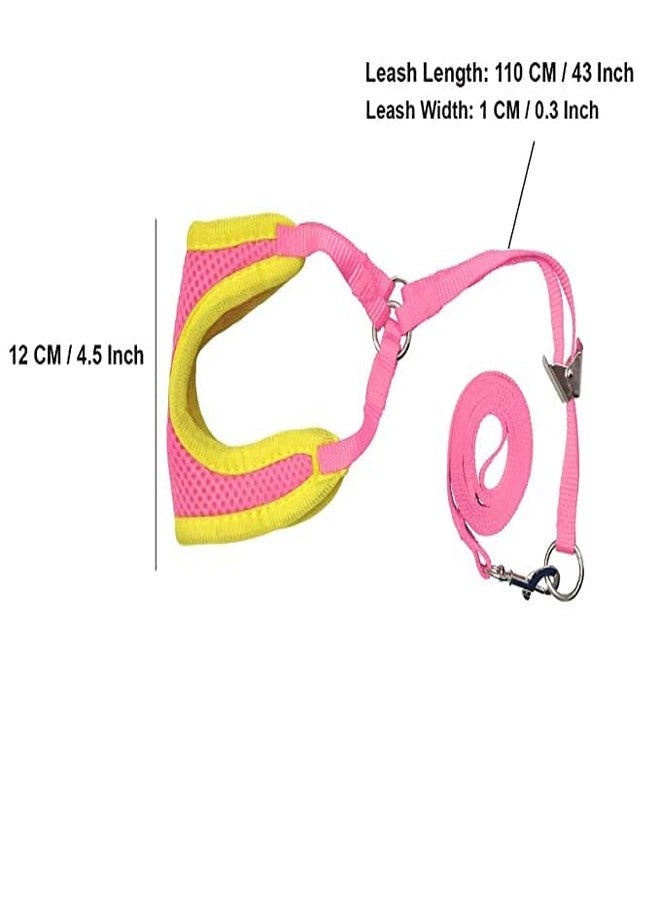 Pups&Pets Imported Adjustable Soft Mesh Comfort Padded Vest Harness for Small Dogs, Cat, Rabbit, Puppies - Pink - Image 2